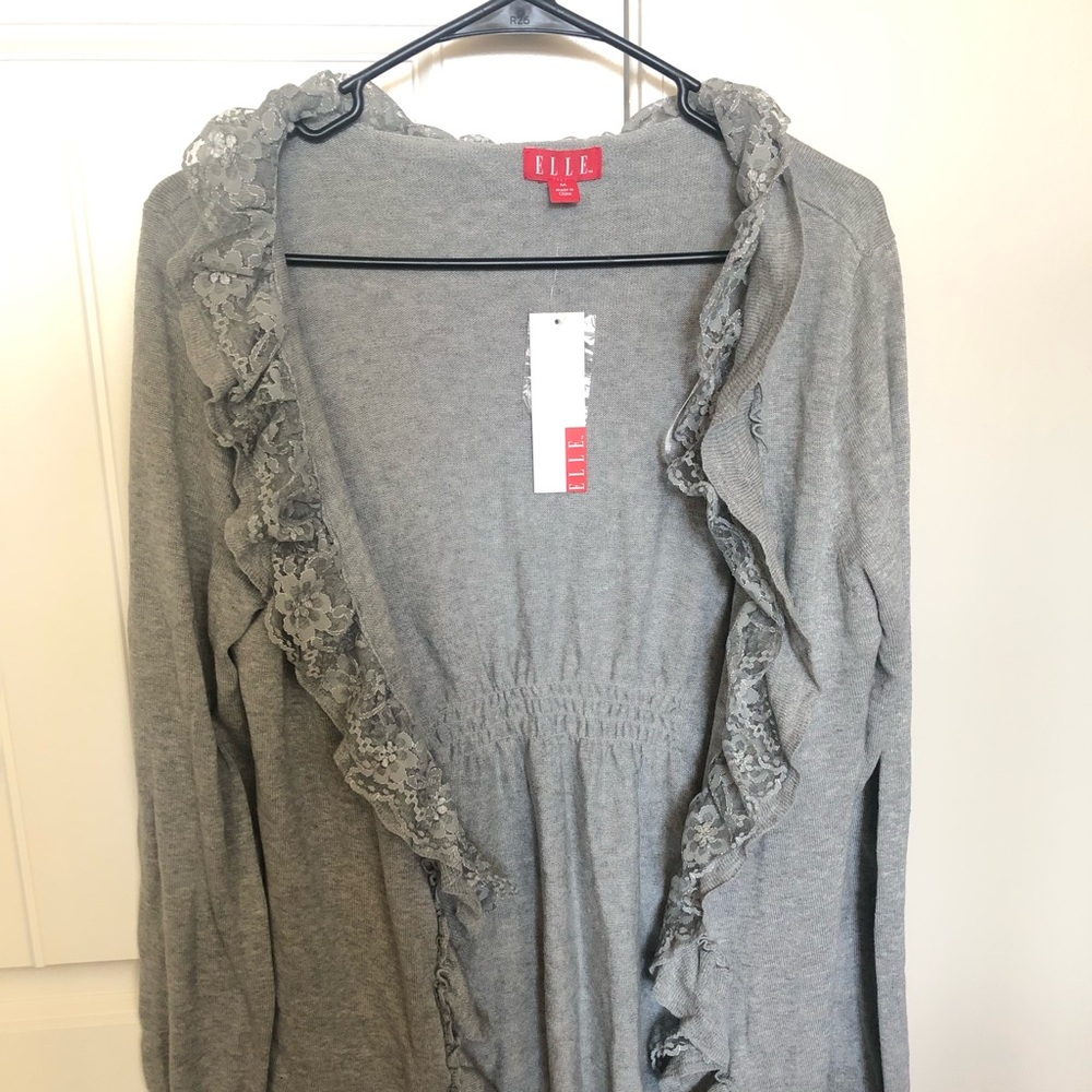 Lace trim cardigan